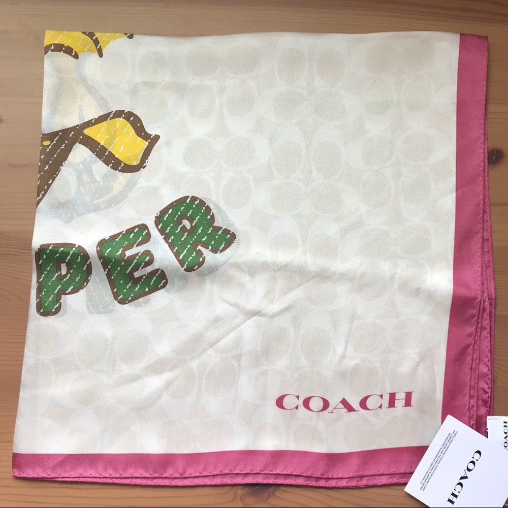 🐶 Coach X Peanuts Woodstock Signature Silk Bandana ❤️ - Picture 6 of 7
